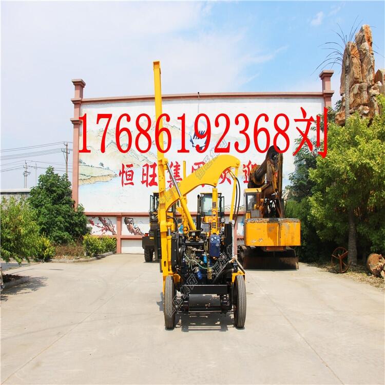 供應(yīng)小四輪公路護(hù)欄打樁機(jī) 全液壓護(hù)欄打拔鉆一體機(jī)