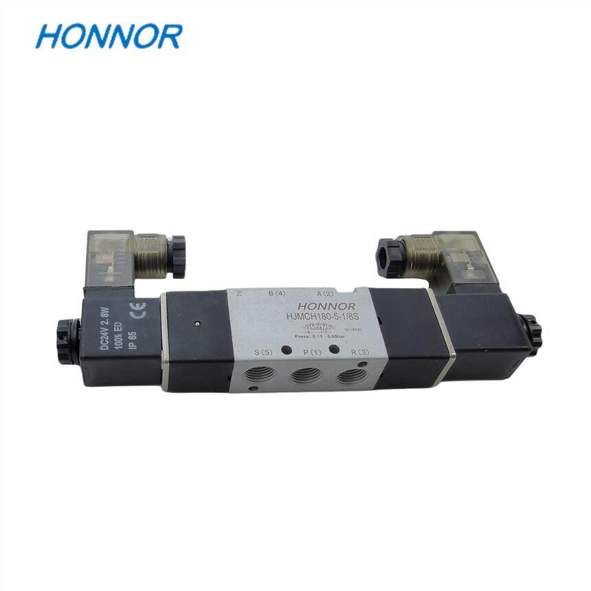 HONNOR/鴻諾 HJMCH180-5-1/8S 單雙電控1分電磁閥 氣動控制換向閥