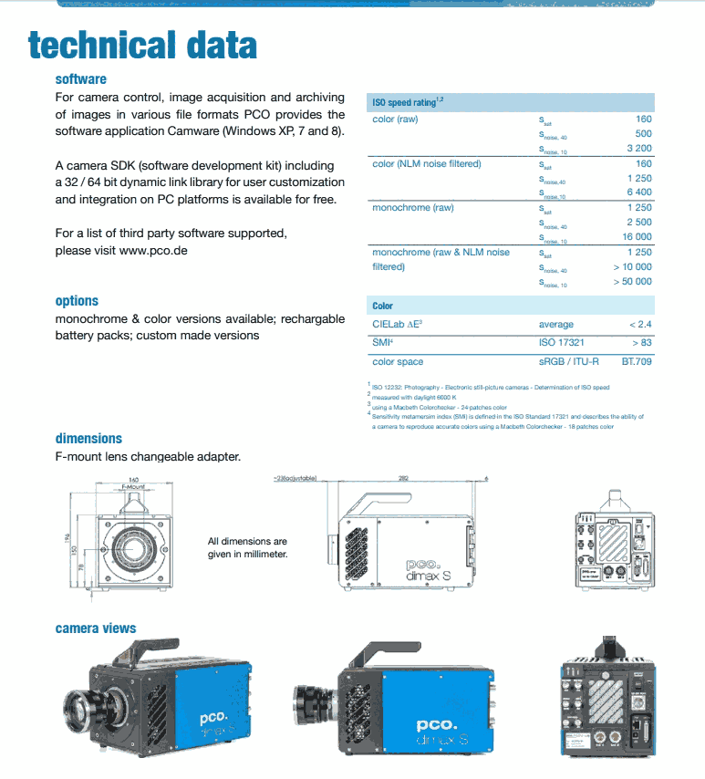 德國PCO經(jīng)銷商供貨DIMAX S1超高分辨率高速相機(jī)