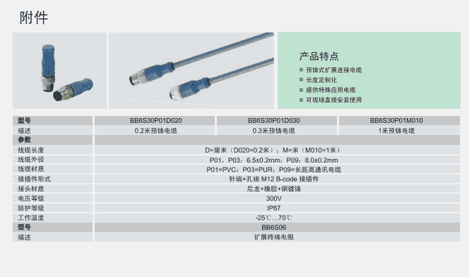 ELCO擴(kuò)展線纜BB6S30P01D300