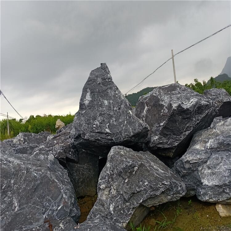 景觀假山園林石 庭院設(shè)計(jì)風(fēng)景石 黑山石別墅草坪綠化石