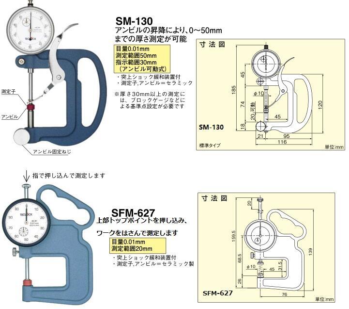 日本得樂TECLOCK厚度表測(cè)厚儀SFM-627