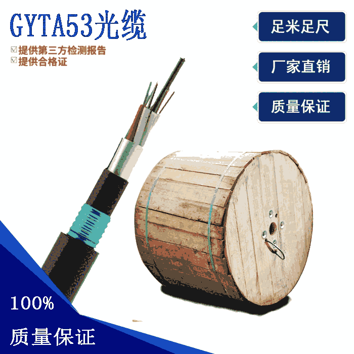 GYTA53光纜8芯 GYTA53-8B1 重鎧裝鐵路直埋光纜4-144芯定制