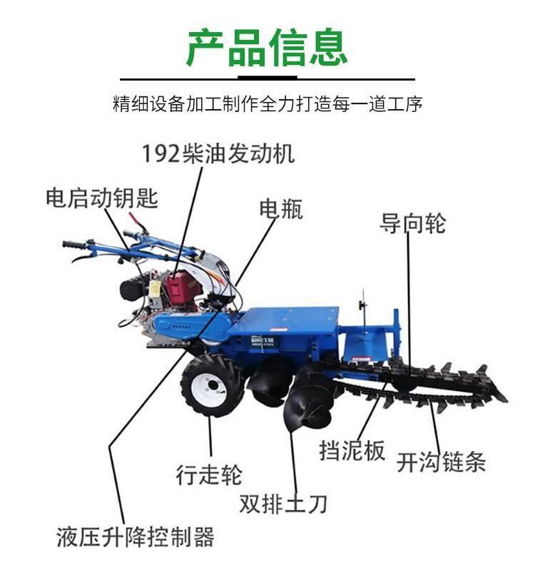 大型農(nóng)田開溝機(jī)黃驊市山地手扶鏈條開溝機(jī)