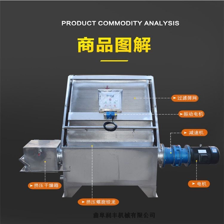 太谷縣糞便處理器 大產(chǎn)量脫水機(jī) 潤豐污糞擠水機(jī)