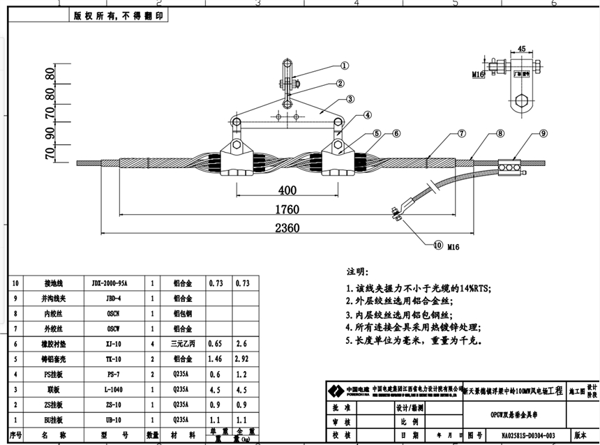 光纜OPGW接地線夾 雙懸垂線夾圖片 安裝指導(dǎo)