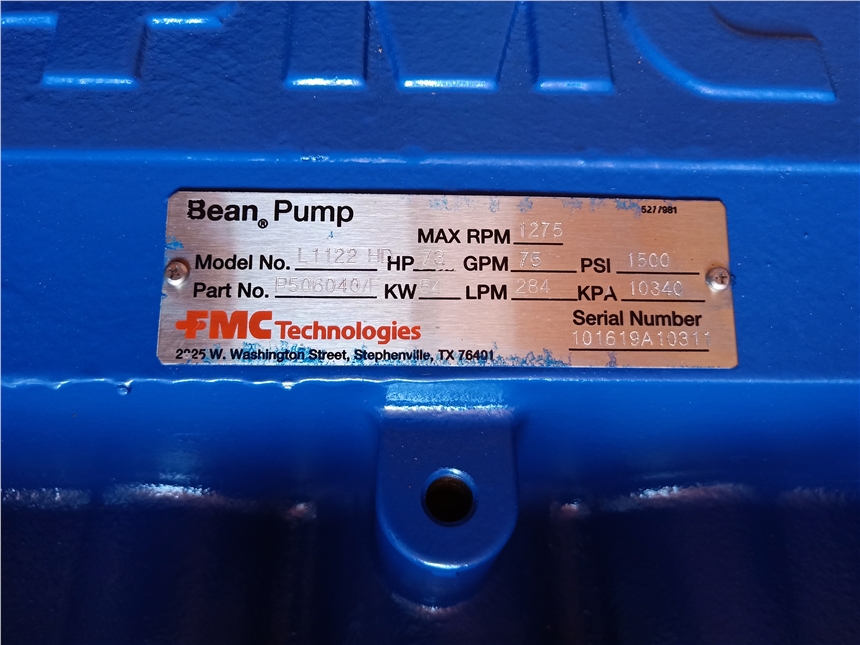 FMC BEAN PUMP水泵L1122HD泥漿泵總成P547816/A 防爆