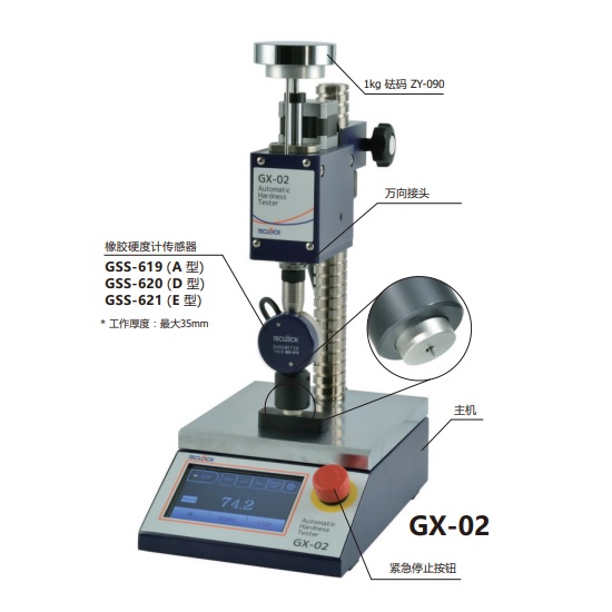 日本得樂Teclock全?動橡膠硬度計GX-02A