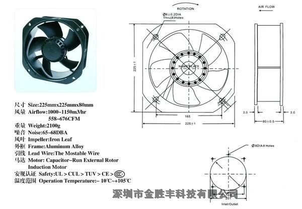 防爆耐高溫22580風扇、防爆耐高溫22580風機