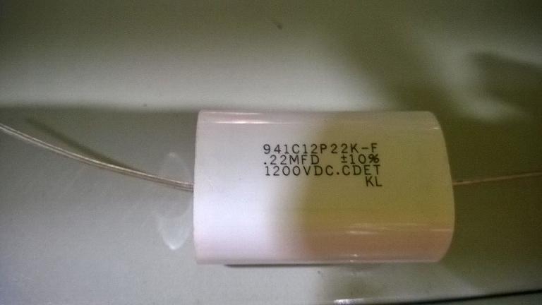 供應CDE軸向無線無感吸收電容0.22uf，1200V