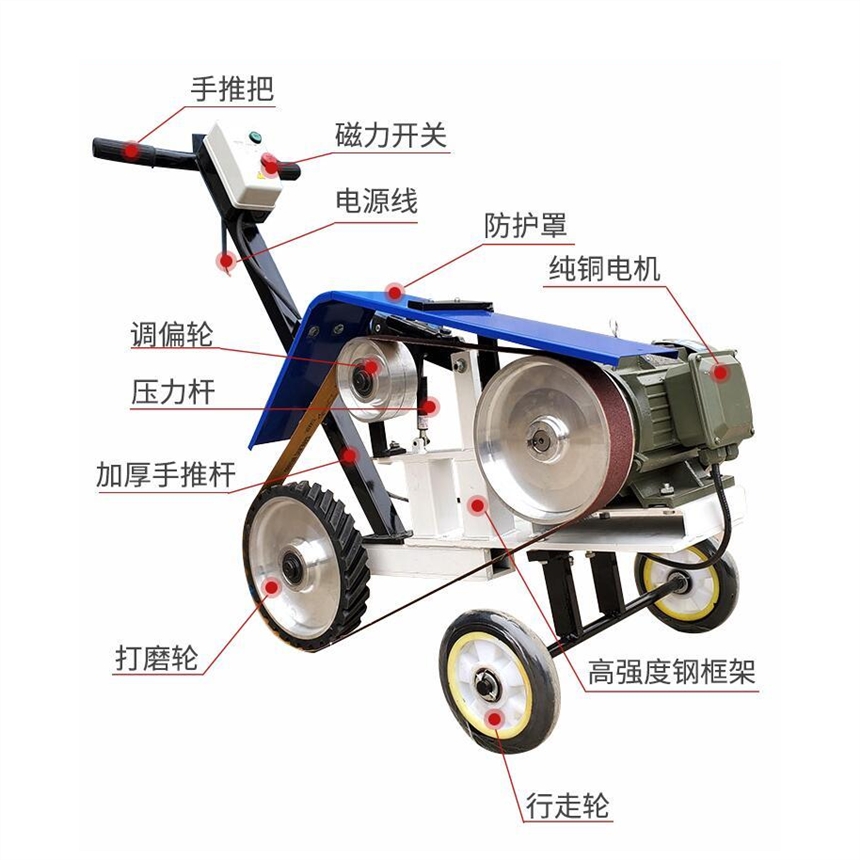 手推式鋼板鐵板除銹拋光拉絲砂帶機(jī)