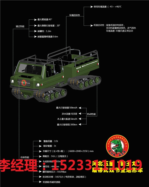 霸王龍雙節(jié)全地形履帶車，雙節(jié)履帶全地形車