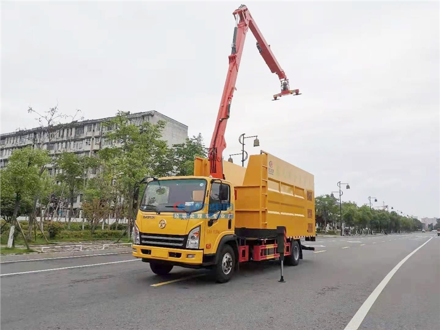 廣西樹枝粉碎車_藍(lán)牌物料粉碎車_綠化垃圾車轉(zhuǎn)運車