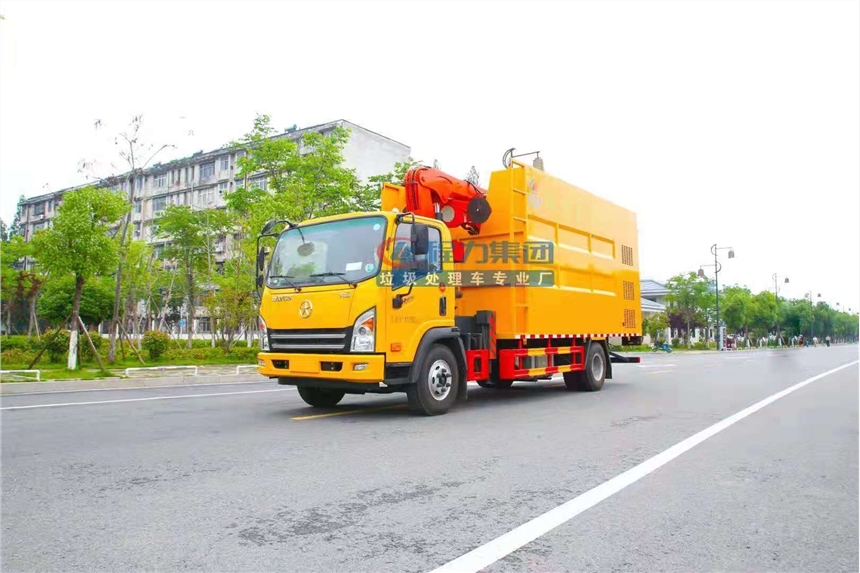 東莞藍(lán)牌物料粉碎車_綠化垃圾車運(yùn)輸車_