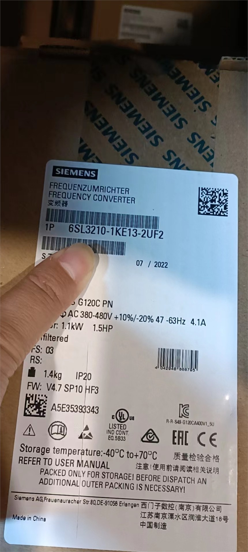 T(mn)G120C׃lS(chng)1.1KW 6SL3210-1KE13-2UF2