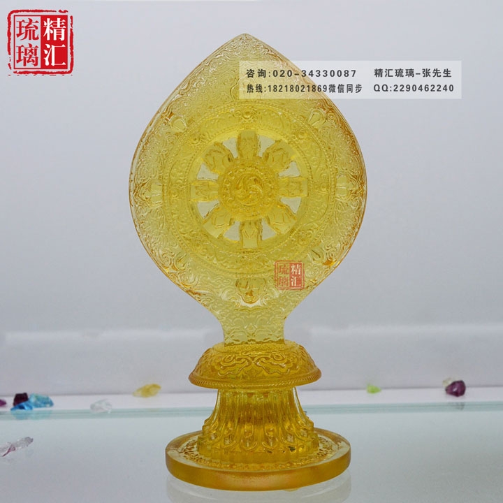 佛教用品批發(fā)，琉璃法輪佛具廠家直銷 廣州琉璃批發(fā)廠家