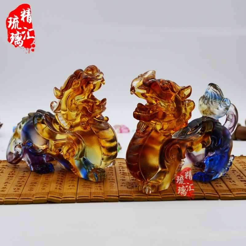 古法琉璃貔貅，招財(cái)辟邪琉璃擺件 銀行保險(xiǎn)公司禮品