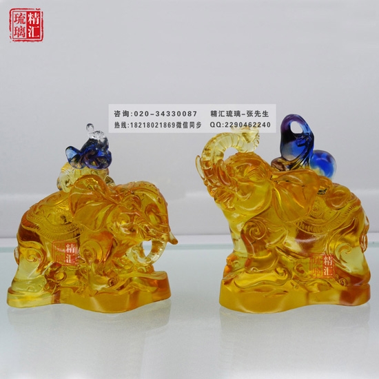 琉璃大象擺件 風(fēng)水?dāng)[件禮品 廣州琉璃廠家直銷