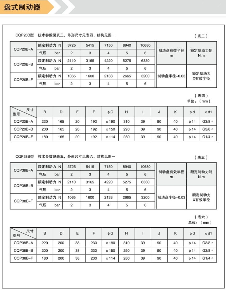 氣動制動器B-1N-A2242可配進口氣包