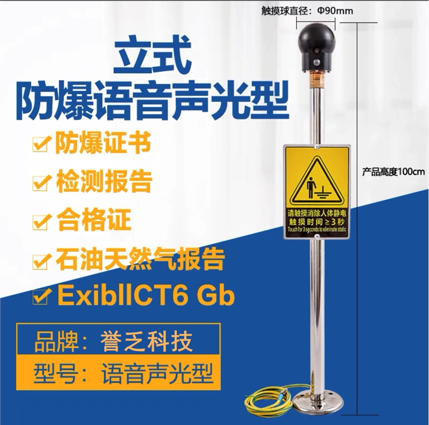 VEST10防靜電聲光語音報(bào)警人體靜電釋放器報(bào)警器裝置消除器