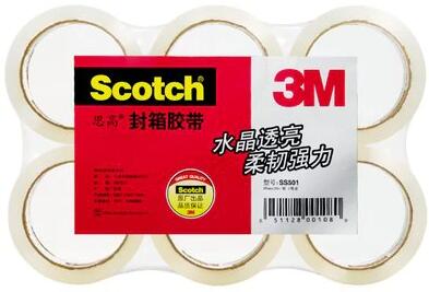 3M 思高? 水晶超粘封箱膠袋，48mmX50m，6卷裝，SS501