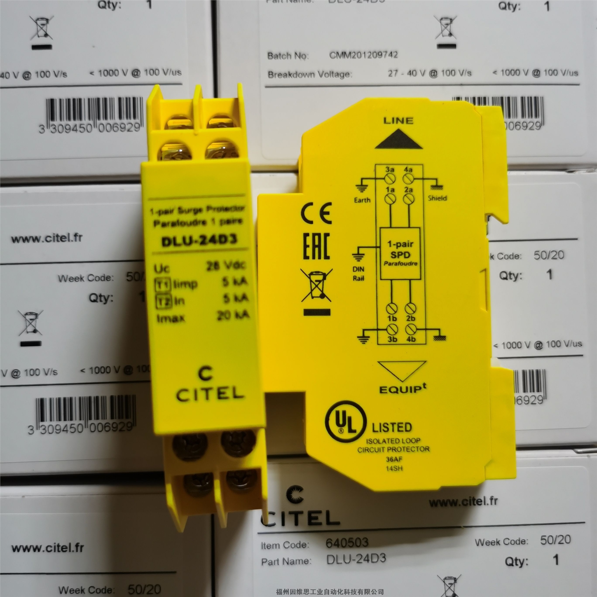 法國CITEL浪涌保護器DLA-12D3西岱爾信號防雷器原裝特價