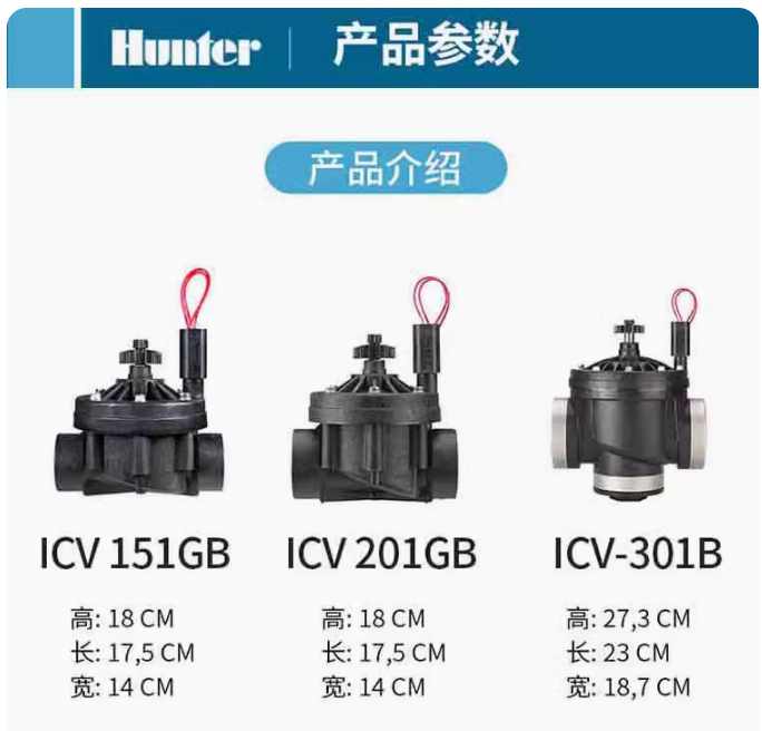 美國亨特ICV電磁閥 直流電磁頭