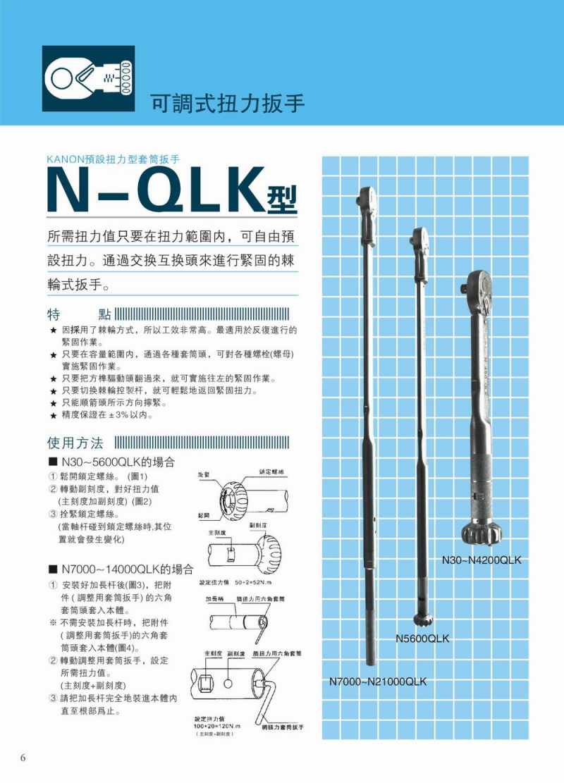 KANON日本中村扭力扳手N-QLK型