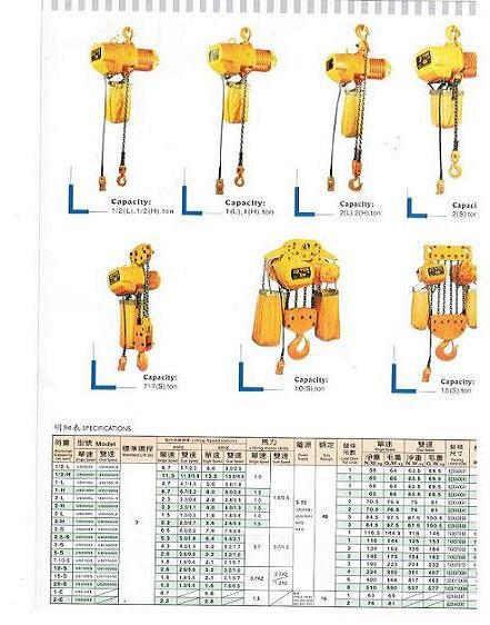 供應(yīng)臺(tái)灣永升、友力仕環(huán)鏈電動(dòng)葫蘆0.5~25噸