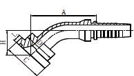 45° SAE 法蘭 6000 PSI