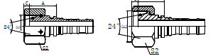 公制外螺紋24°錐帶O形圈重系列