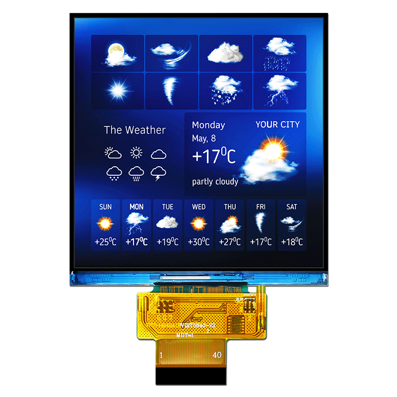 4英寸 480x480 點陣方形 TFT 液晶顯示屏 天然氣泄露報警器