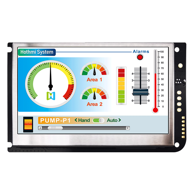 流量儀表顯示屏4.3寸 UART 電阻式觸摸屏 TFT LCD