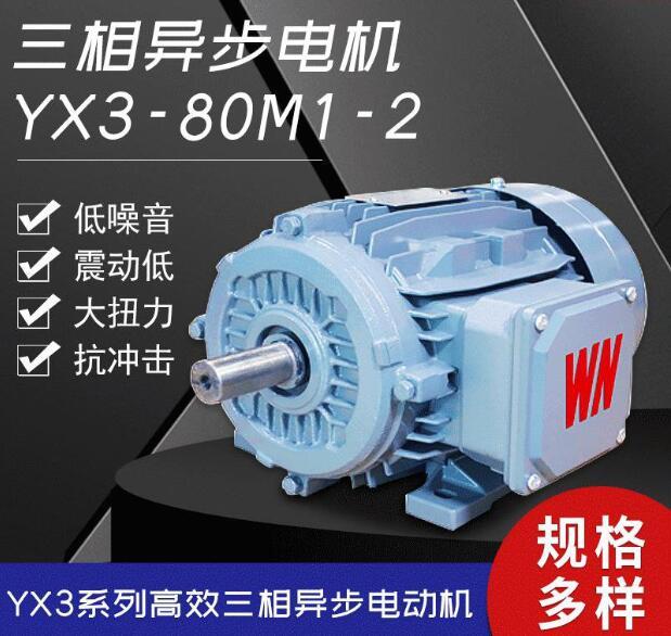 皖南電機全系列YX3-80M1-2三相異步電機防爆變頻電動機