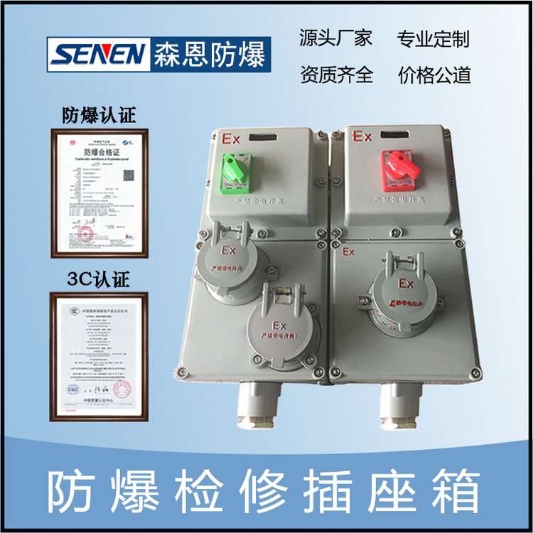 防爆插頭電箱BXX隔爆型插座配電箱BSX開(kāi)關(guān)插座箱EXdeIIBT4