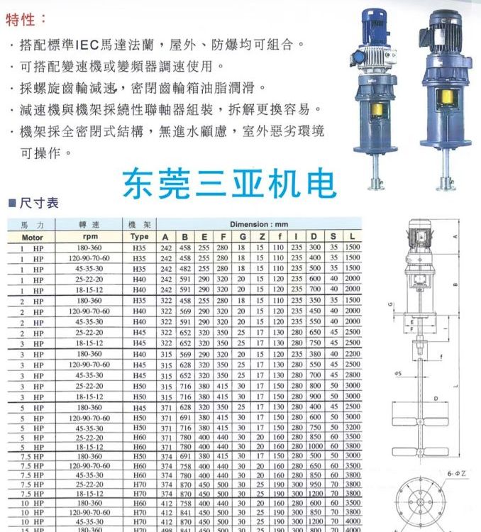 石碣三亞機電供應(yīng)液體攪拌機高效率高扭力耐沖擊體積小壽命長