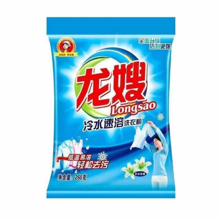 青海省海北州洗衣粉招經(jīng)銷商龍嫂260冷水速溶洗衣粉***去漬亮麗如新