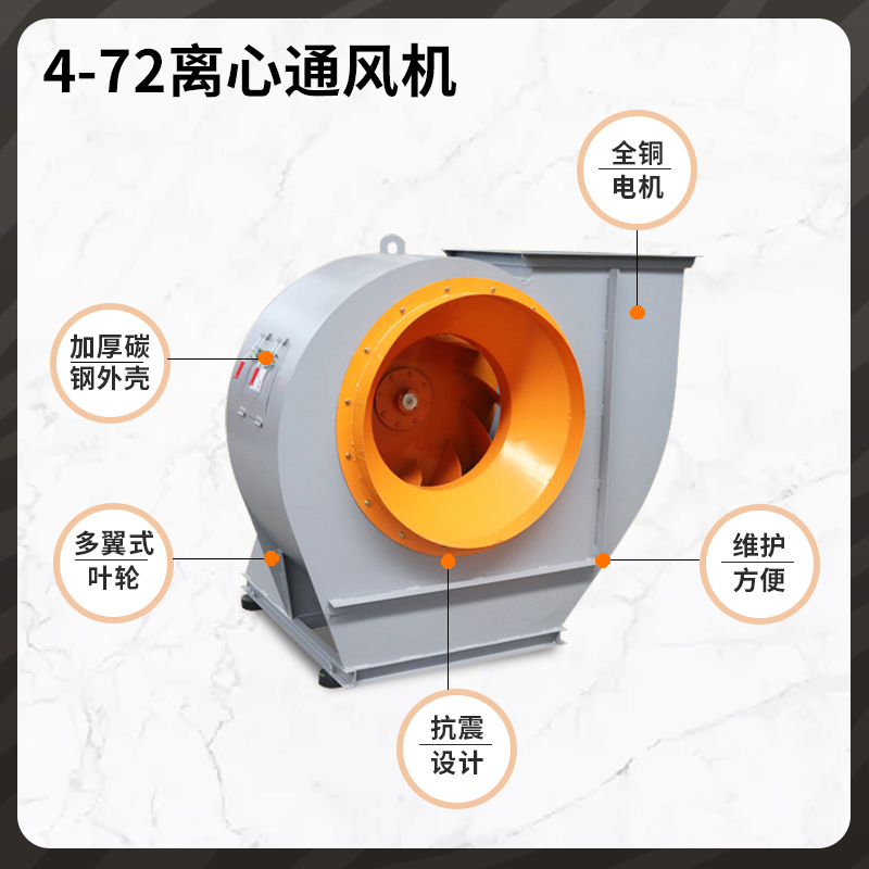 弘誠GY4-68離心風機工業(yè)抽風鼓風機通風發(fā)電廠用大風量耐高溫風機