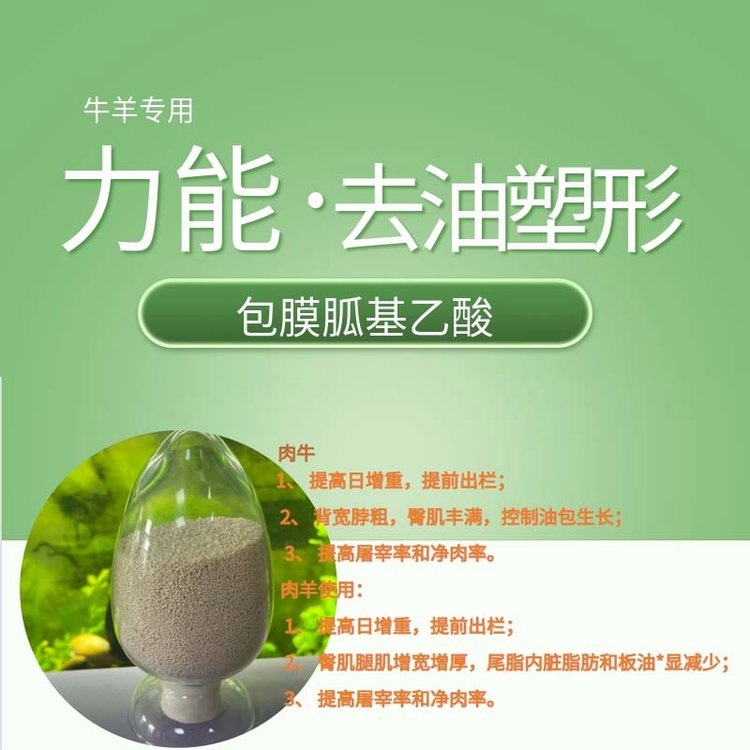 包膜胍基乙酸針對(duì)肉牛肉羊催肥小料育肥用的飼料添加劑增加日增重