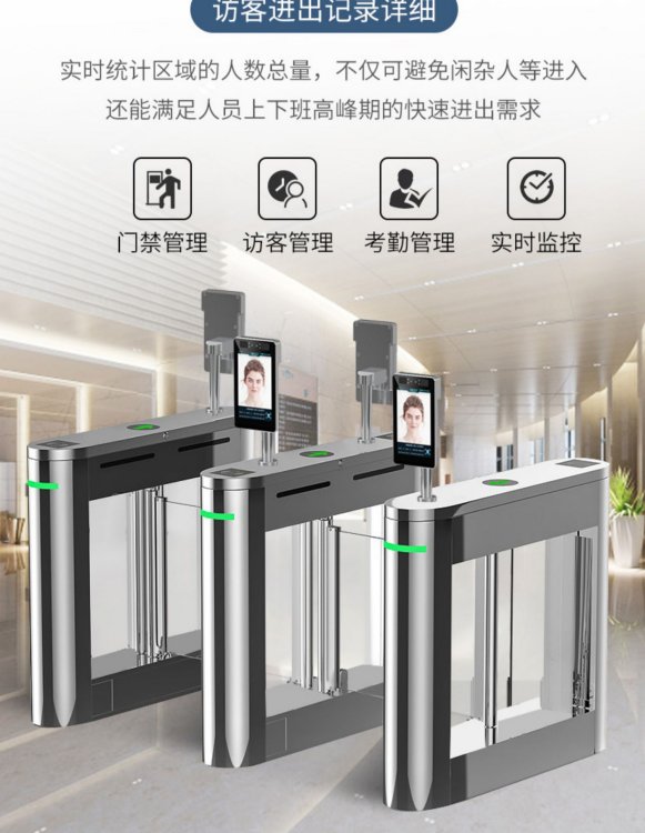 寫字樓大廈人行通道閘機小擺閘三輥閘翼閘人臉識別刷卡門禁系統(tǒng)