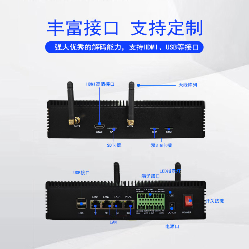 工地未佩戴反光衣報警8路基礎版AI智能邊緣計算盒多種款式