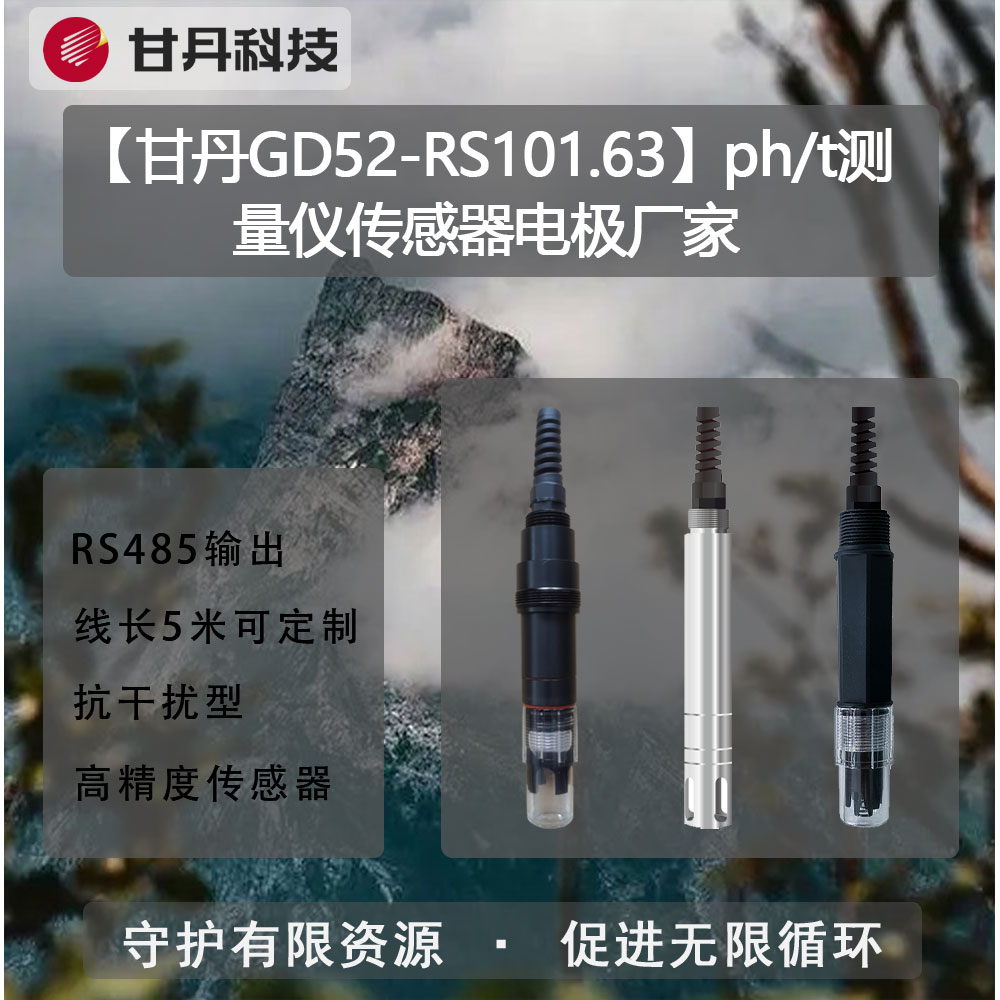 【甘丹GD52-RS101.63】ph\/t測量儀傳感器電極廠家