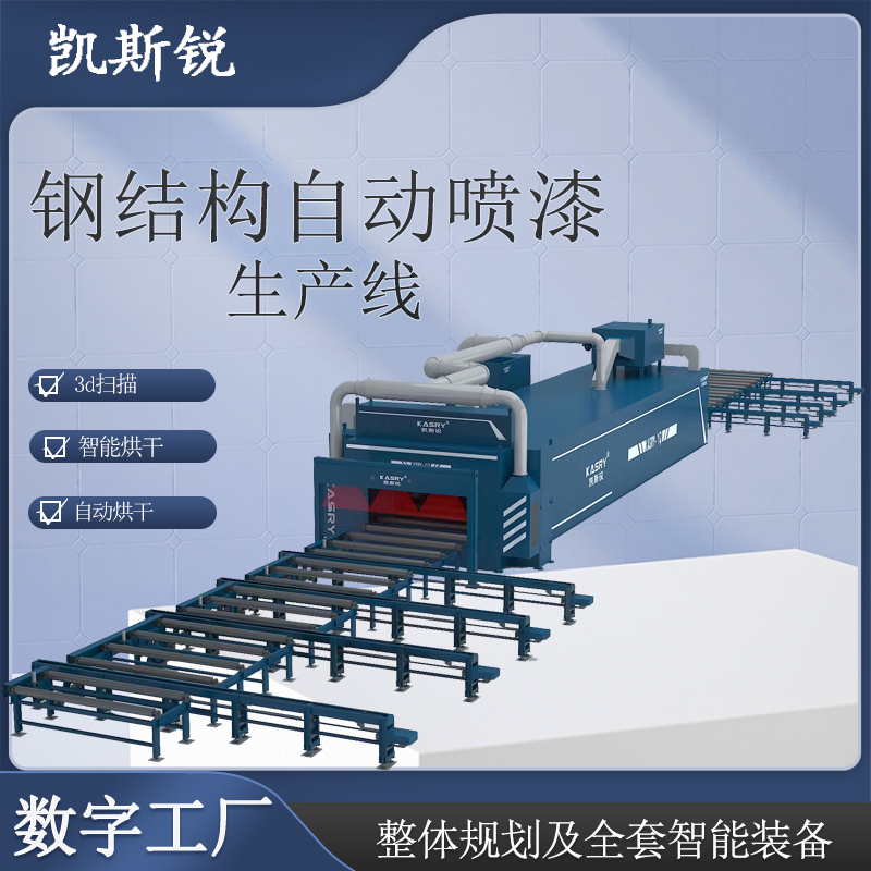 鋼結(jié)構(gòu)智能噴涂流水線自動上下料噴漆室烘干房三部分組成效率高