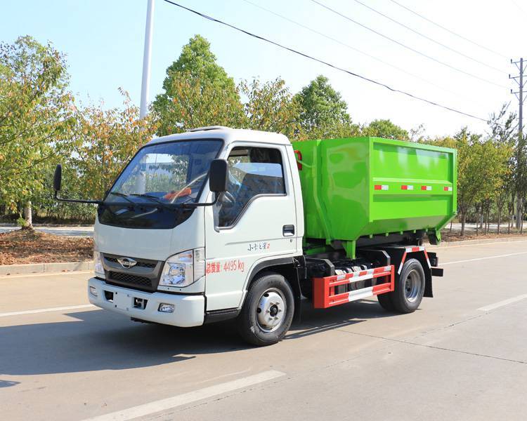 福田4方勾臂垃圾車鐵制生活垃圾箱運轉車卸料輕便快捷