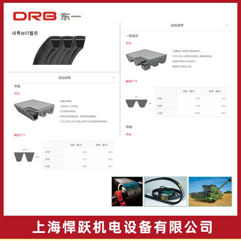 中央空調(diào)冷卻塔風(fēng)機(jī)皮帶3R5V1500K聯(lián)組三角帶韓國(guó)DRB