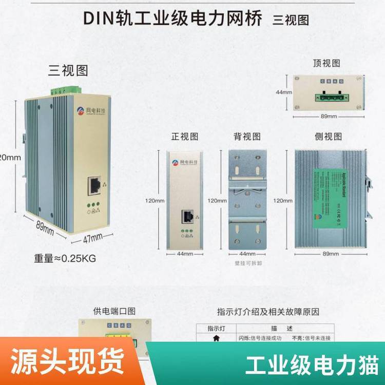 LechenTek智能停車(chē)工業(yè)級(jí)電力載波WD-1201M-DIN免鋪線