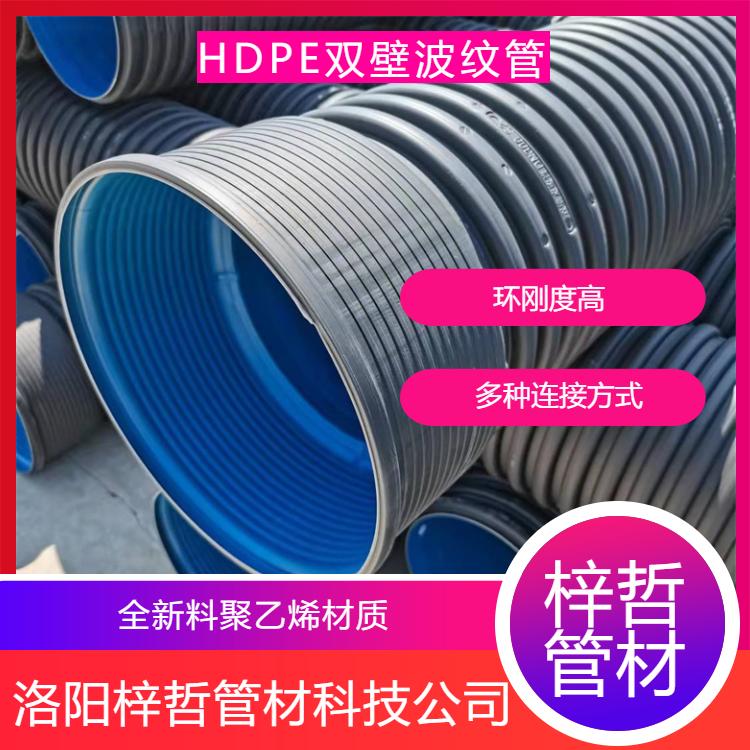 HDPE雙壁波紋管梓哲品牌DN160mm市政地埋生活污水管雨水管廠家