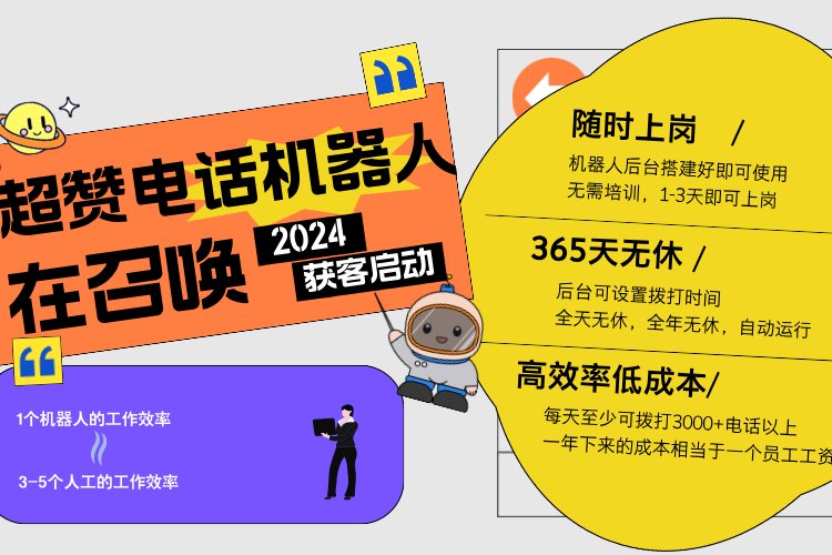 電話智能機(jī)器人打電話獲客日呼3000通一套系統(tǒng)抵10個(gè)員工