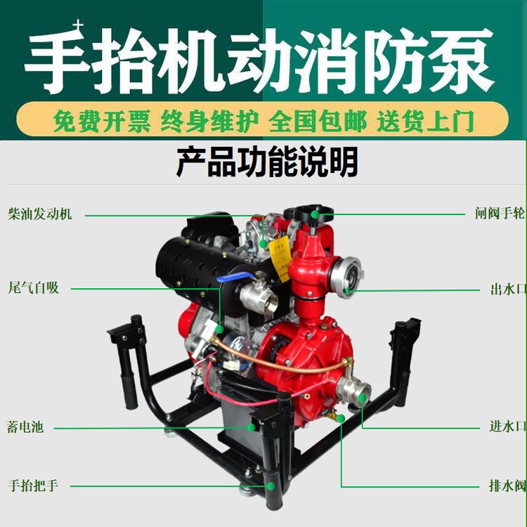 船用2寸柴油消防泵雙葉輪高壓鑄鐵揚(yáng)程145米電啟動小型應(yīng)急便攜