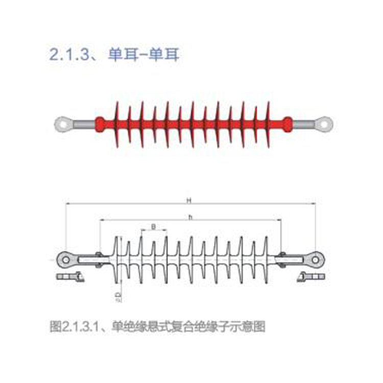 電氣化鐵路用懸式復(fù)合絕緣子25kV邦捷單絕緣懸式復(fù)合絕緣子